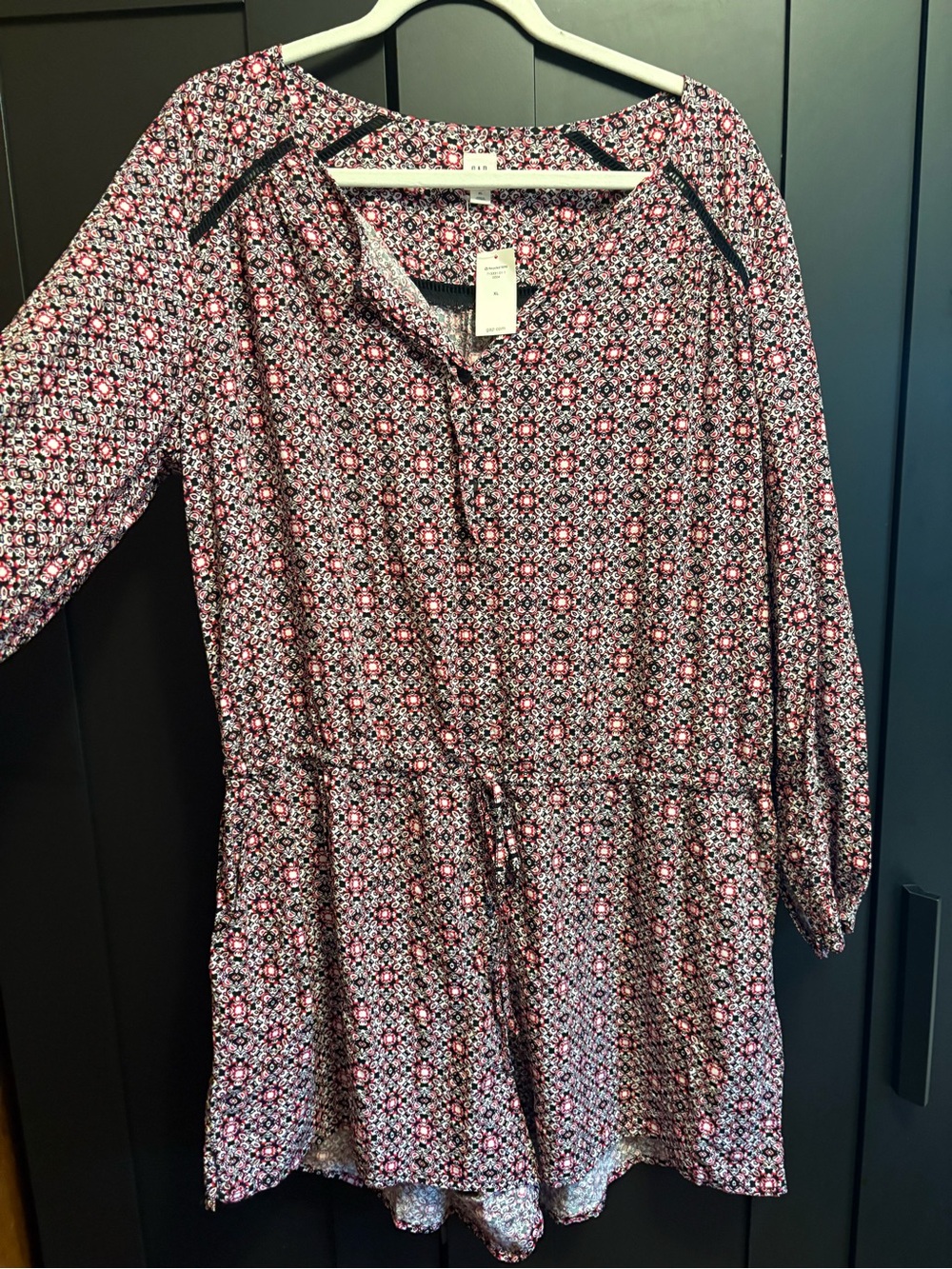 GAP Floral Print Romper in Black, Pink & White